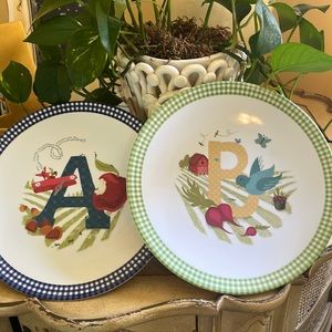 Pottery Barn Kids melamine letter plates. 2…Letter A and B